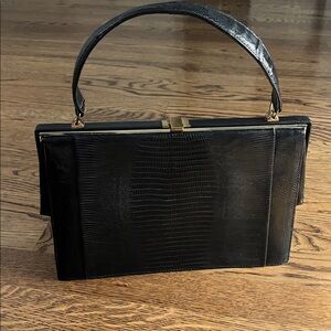 Vintage Lizard Black Women's Handbag